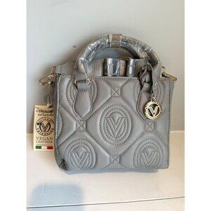 NWT Valentino Orlandi Crossbody Tote Bag Vegan Leather Light Grey $295 [jb]